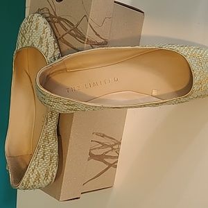 The Limited mint and gold slip-ons